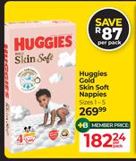 Huggies Gold Skin Soft Nappies Sizes 1-5-Per Pack