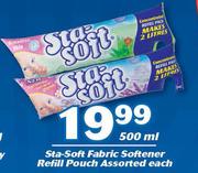 Sta Soft Fabric Softener Refill Pouch Assorted-500ml Each