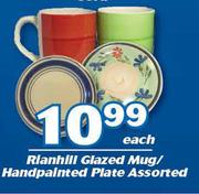 Rianhill Glazed Mug/Handpainted Plate Assorted-Each