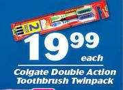 Colgate Double Action Toothbrush Twinpack-Each