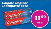 Colgate Regular Toothpaste-100ml Each