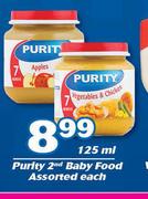 Purity 2nd Baby Food Assorted-125ml Each