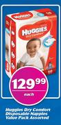 Huggies Dry Comfort Disposable Nappies Value Pack Assorted-Each