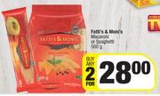 Fatti's & Moni's Macaroni Or Spaghetti-For Any 2 x 500g