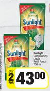 Sunlight Dishwashing Liquid Refill Pouch-For 2 x 750ml