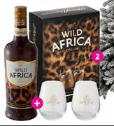 Wild Africa 750ml With 2 Glass Gift Pack-Each