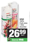 Spar 100% Fruit Juice Assorted-1L Each