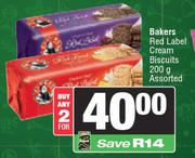 Bakers Red Label Cream Biscuits-For 2 x 200g