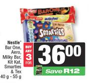 Nestle Barone,Aero,Milky Bar,Kitkat,Smarties & Tex-For 3 x 40g-55g