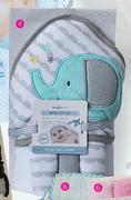 Snuggletime Hooded Elephant Towel & 3 Pack Facecloth Gift Set