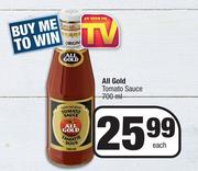 All Gold Tomato Sauce-700ml Each