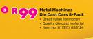 Zuru Metal Machines Die Cast Cars 5 Pack