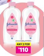 Johnson's Baby Oil-Any 2 x 500ml