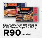 Eskort American Hot Dogs Or Chilli Cheese Dogs-2 x 380g Per Deal