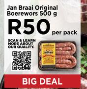 Jan Braai Original Boerewors-500g Per pack