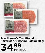 Food Lover's Traditional Cervelat Choizo Salami-70g Per Pack