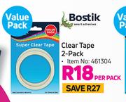 Bostik Clear Tape 2 Pack-Per Pack