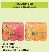 Liqui Fruit 100% Fruit Juice (All Variants)-For 2 x 6 x 300ml