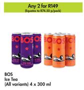 Bos Ice Tea (All Variants)-For 2 x 4 x 300ml
