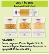 Granoro Pasta Linguine,Penne Rigate,Spirali,Pennoni Rigate,Rosmarino,Sedanini-For 3 x 500g