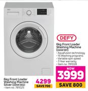 Defy 6kg Front Loader Washing Machine DAW381