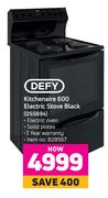 Defy Kitchenaire 600 Electric Stove (Black) DSS694
