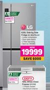 LG 626L Side By Side Fridge GC-B247SLUV