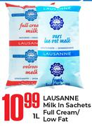 Lausanne Milk In Sachets Full Cream/Low Fat-1L