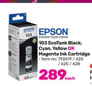 Epson 103 EcoTank Black, Cyan, Yellow Or Magenta Ink Cartridge-Each