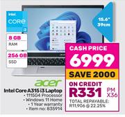 Acer 15.6"(39cm) Intel Core A315 i3 Laptop 