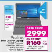Proline 14"(35cm) Intel Celeron Laptop