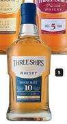 Three Ships 10 Year Old Single Malt Whisky-750ml Each