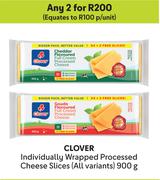 Clover Individually Wrapped Processed Cheese Slices (All Variants)-For Any 2 x 900g