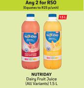 NutriDay  Dairy Fruit Juice (All Variants)-For Any 2 x 1.5Ltr