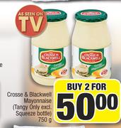 Crosse & Blackwell Mayonnaise (Tangy Only Excl. Squeeze Bottle)-For 2 x 750g