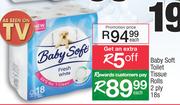 Baby Soft Toilet Tissue Rolls 2 Ply-18's Each