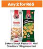 Bakers Snack Packs Or Mini Cheddars Assorted-For Any 2 x 198g 