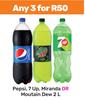 Pepsi, 7 Up, Mirinda Or Mountain Dew-For 3 x 2L