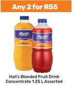 Hall's Blended Fruit Drink Concentrate Assorted-For Any 2 x 1.25L