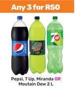 Pepsi, 7 Up, Mirinda Or Mountain Dew-For 3 x 2L