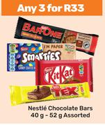 Nestle Chocolate Bars Assorted-For 3 x 40g-52g 