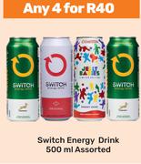 Switch Energy Drink Assorted-For 4 x 500ml