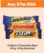 Cadbury Chocolate Bars Assorted-For 3 x 40g-49g  