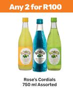 Rose's Cordial's Assorted-For 2 x 750ml