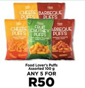 Food Lover's Puffs Assorted-For Any 5 x 100g