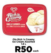 Ola Rich n Creamy Ice Cream Assorted-1.8L Each