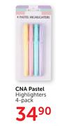 CNA Pastel Highlighters 4-Pack