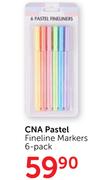 CNA Pastel Fineline Markers 6-Pack
