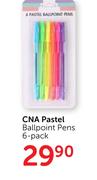 CNA Pastel Ballpoint Pends 6-Pack