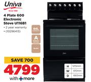 Univa 4 Plate 600 Elecronic Stove U116B1